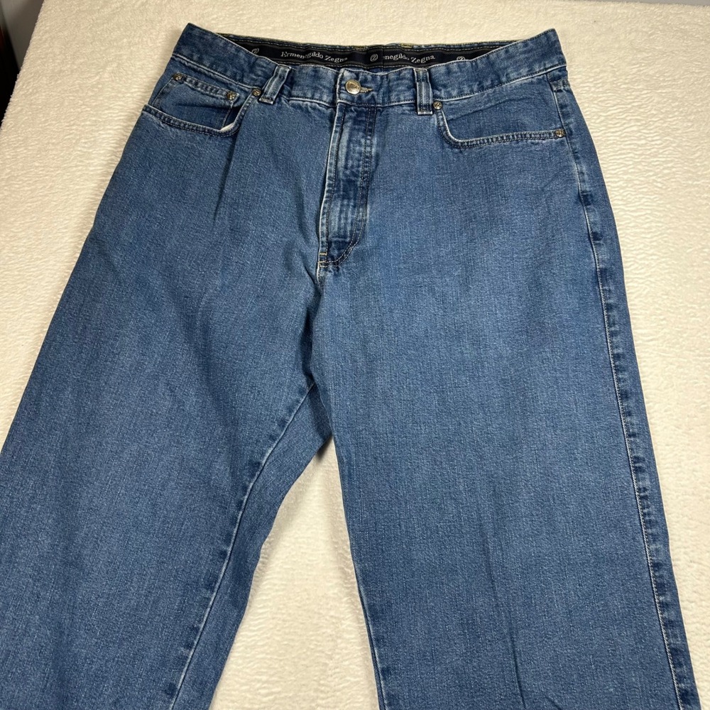 Ermenegildo Zegna Jeans Straight Leg Denim Mens 34x32 Blue Made in Italy Luxury